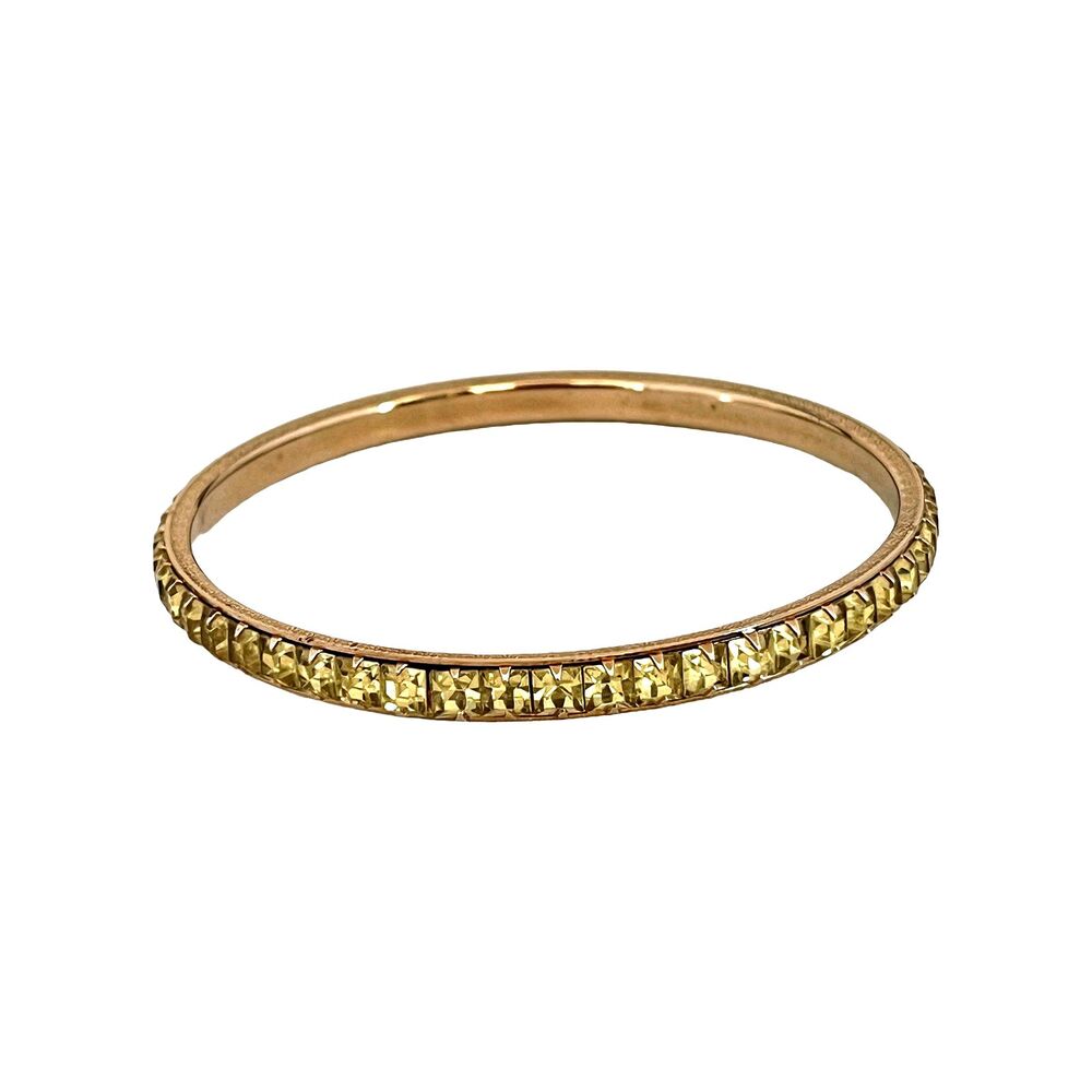 Vintage 1960s Crystal Bracelet Pale Yellow Rhinestone Gold Tone - 15E